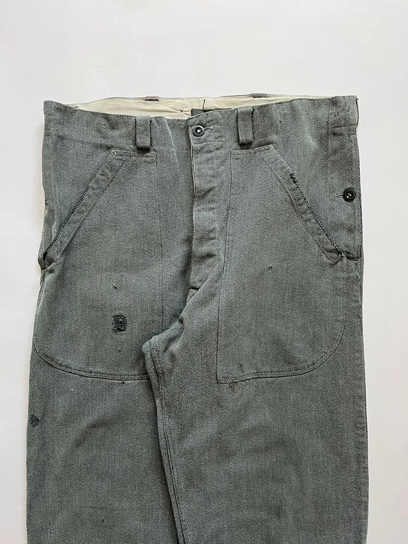 60s 70s Swiss Army Denim Work Pants - W36 L34