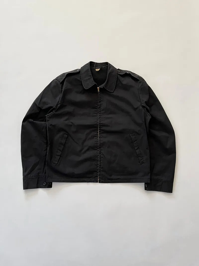 60s 70s US Navy Light Jacket Black - M