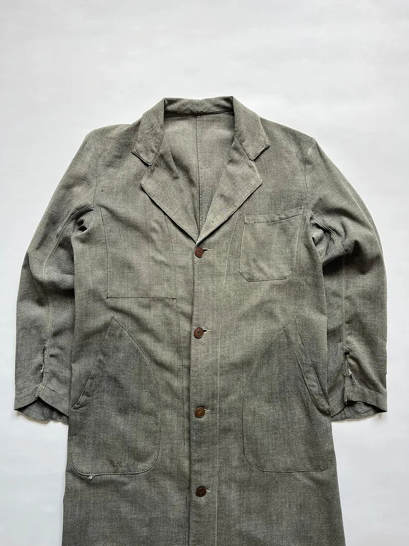 50s 60s French Workwear Coat Jacket - S/M